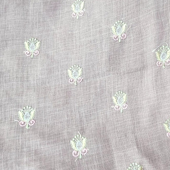 Embroidery Linen Fabric - EC17098 - Flat fabric