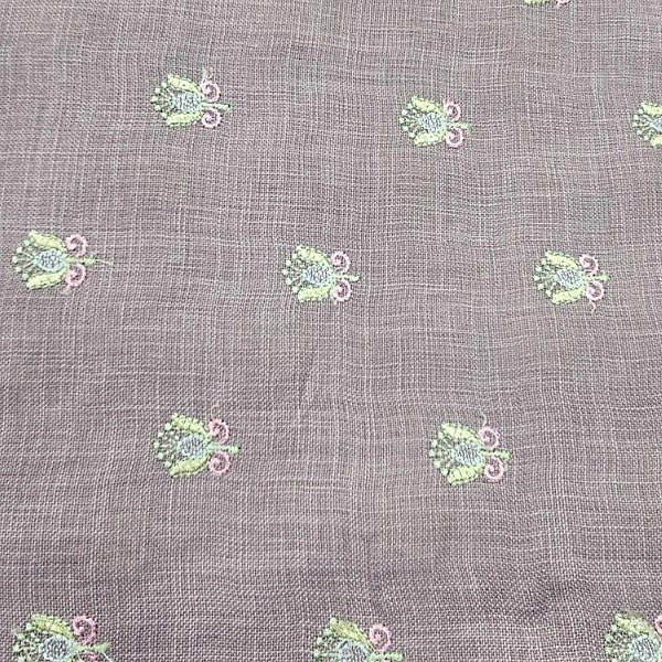 Embroidery Linen Fabric - EC17098 - Flat fabric