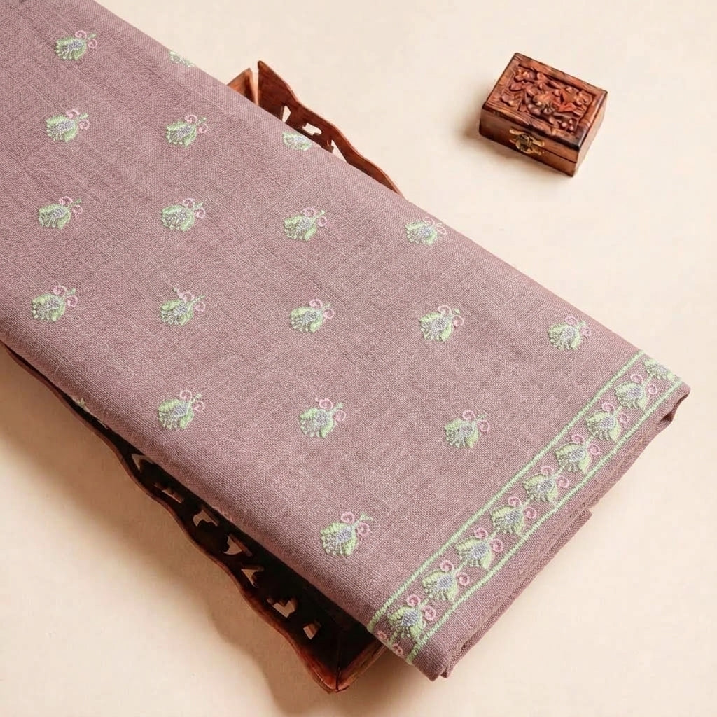 Embroidery Linen Fabric - EC17098 - tray_4