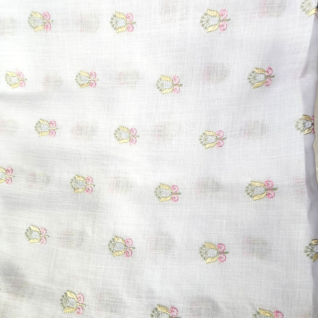Embroidery Linen Fabric - EC17099 - Flat fabric