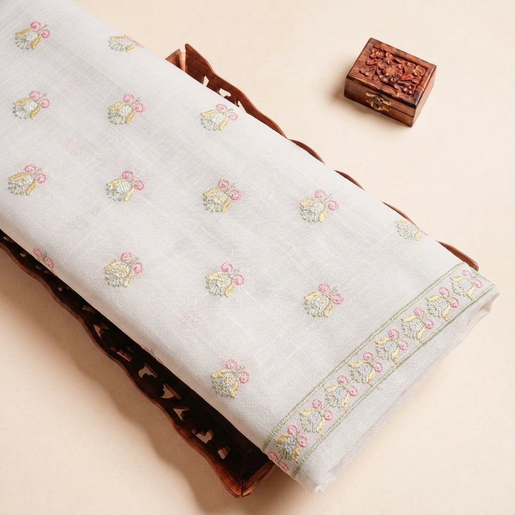 Embroidery Linen Fabric - EC17099 - tray_4