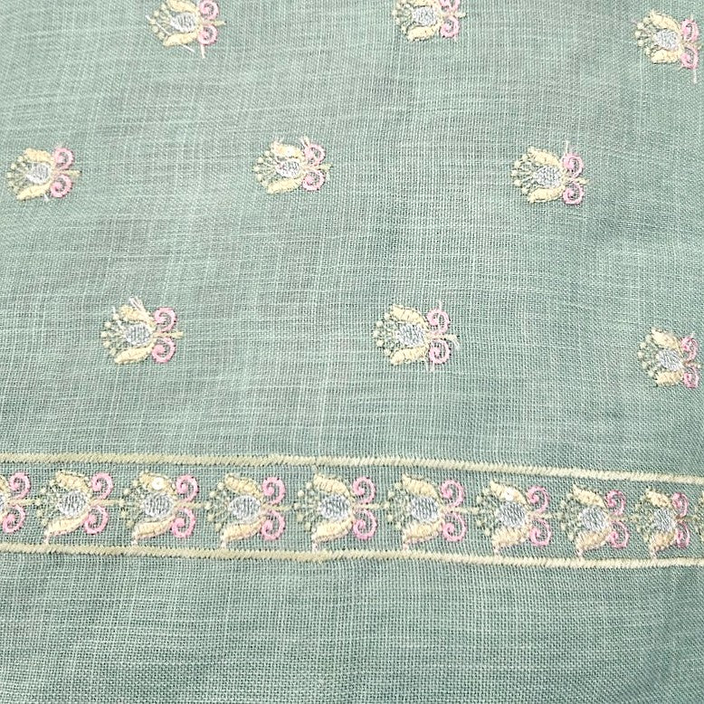 Embroidery Linen Fabric - EC17100 - Flat fabric