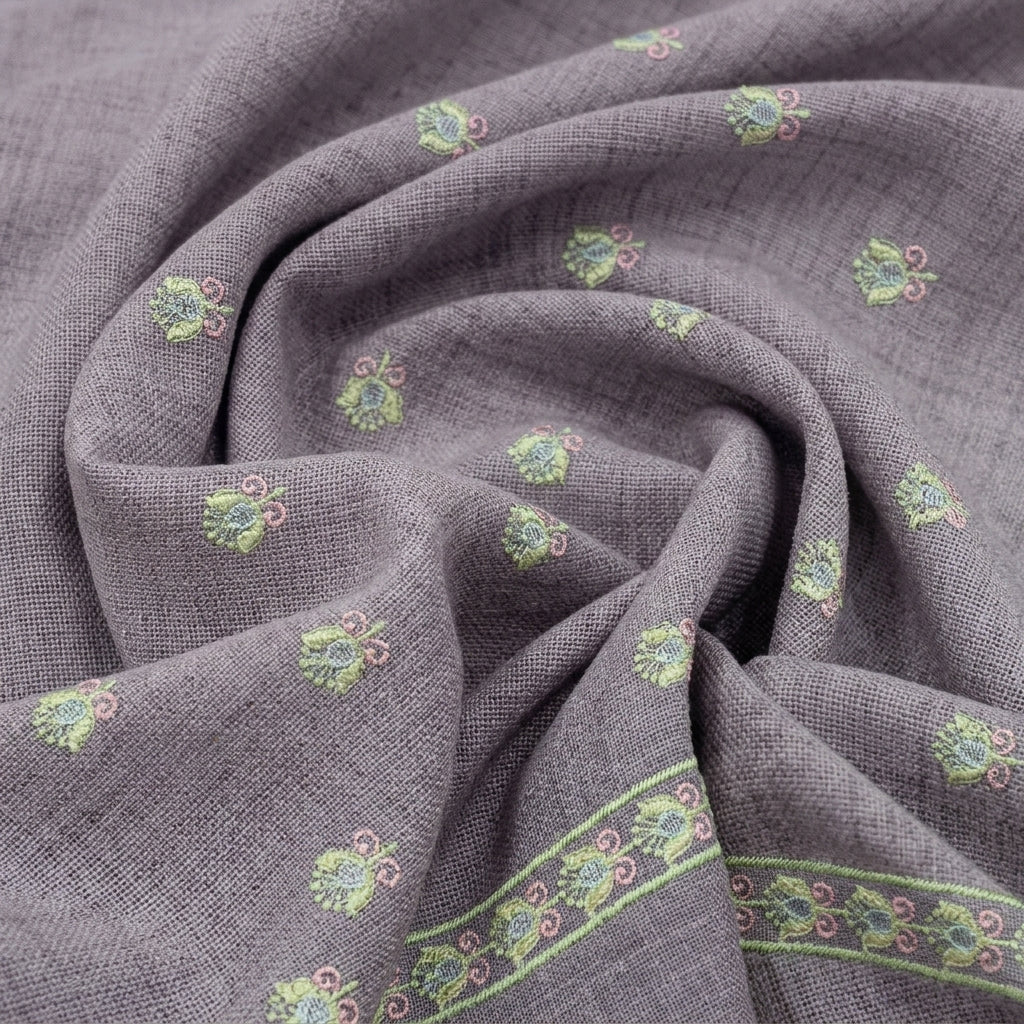 Embroidery Linen Fabric - EC17101 - Swirl