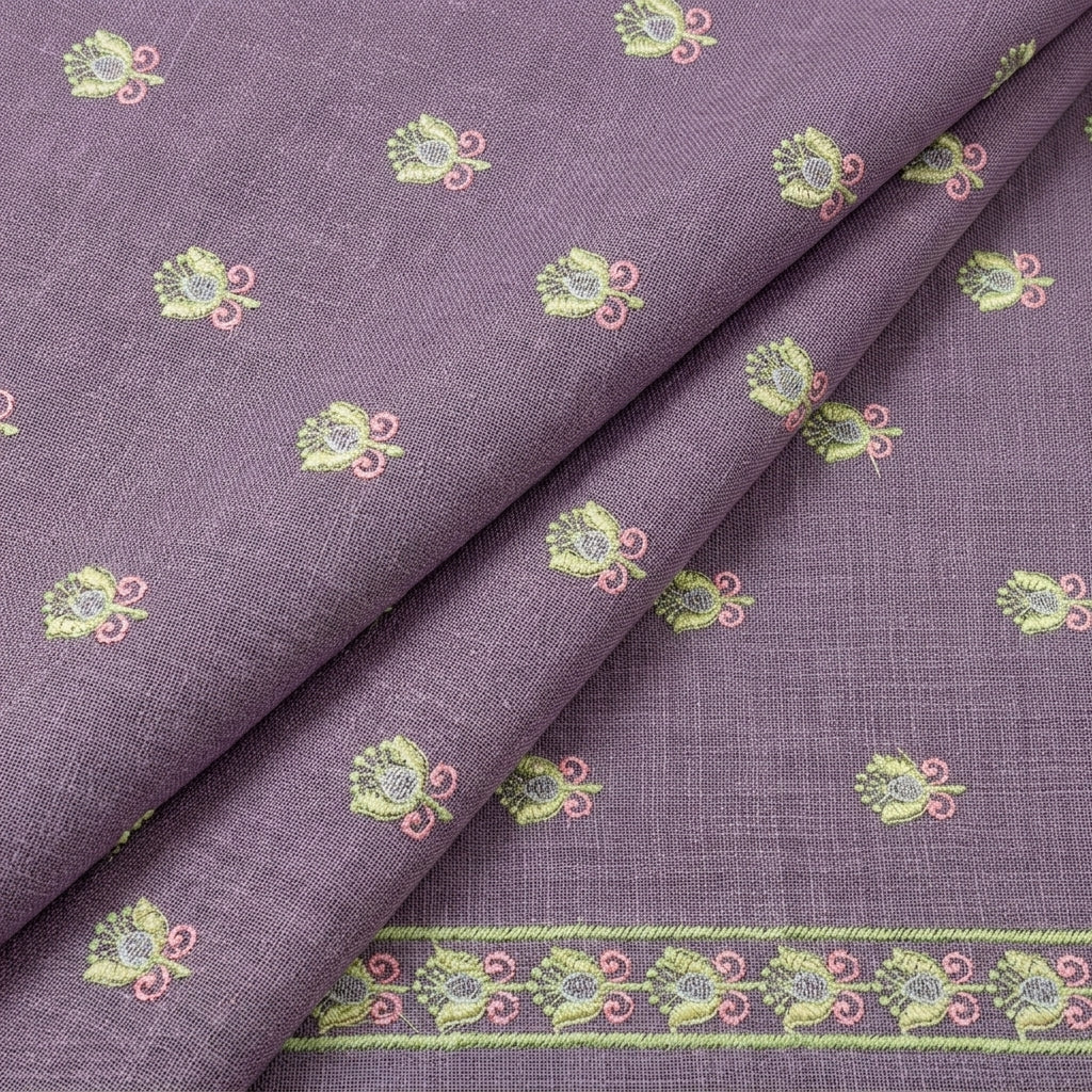 Embroidery Linen Fabric - EC17101 - folds