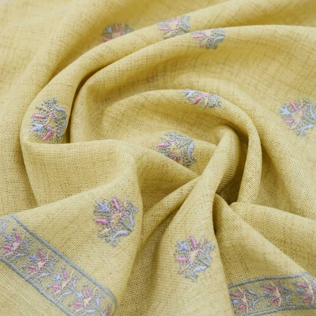 Embroidery Linen Fabric - EC17104 - Swirl