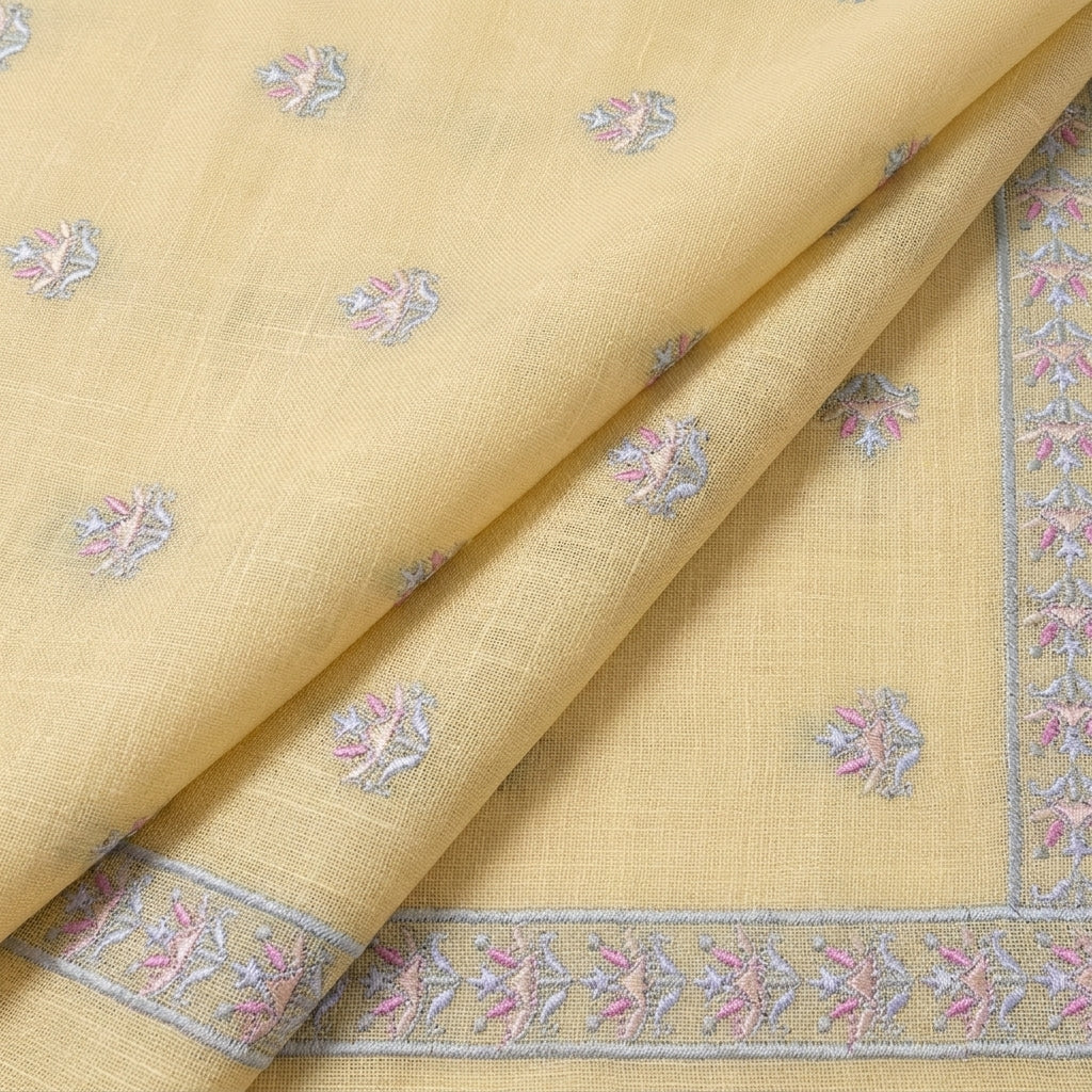 Embroidery Linen Fabric - EC17104 - folds