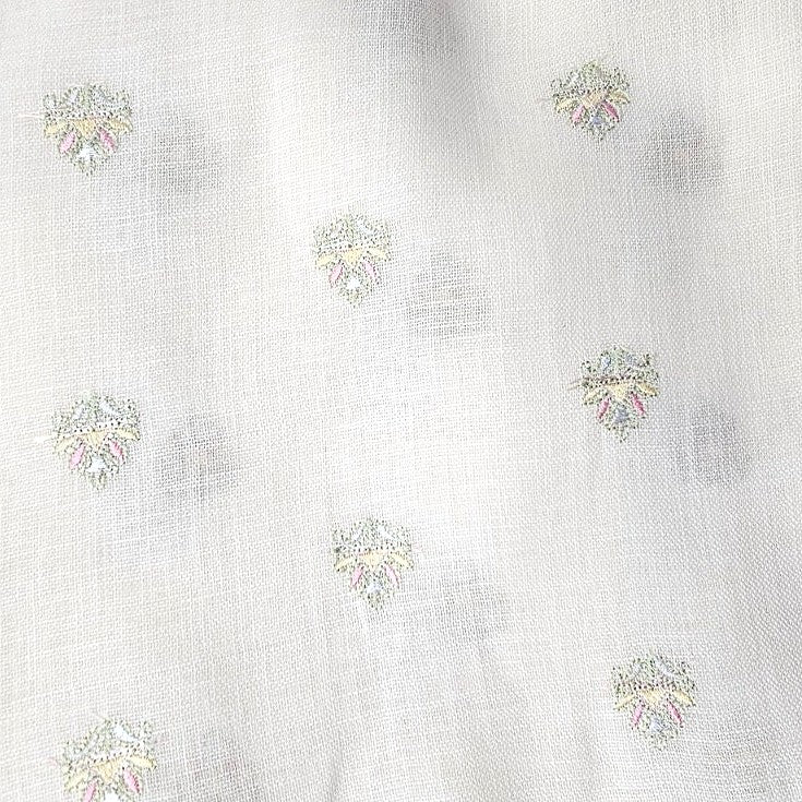 Embroidery Linen Fabric - EC17105 - Flat fabric