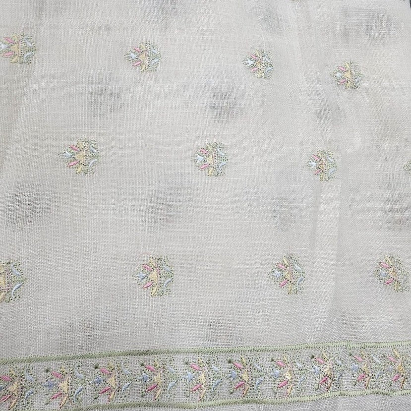 Embroidery Linen Fabric - EC17105 - Flat fabric
