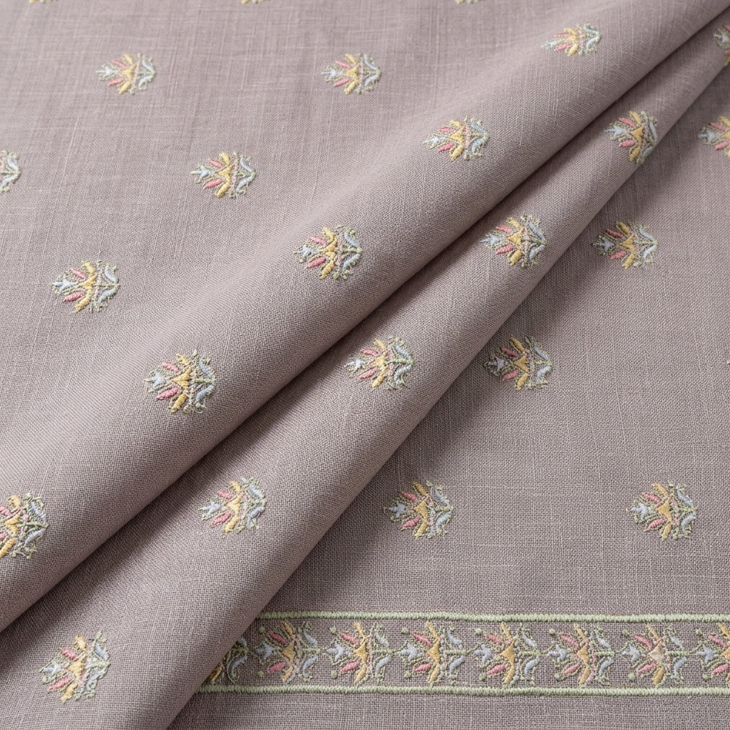 Embroidery Linen Fabric - EC17108 - folds