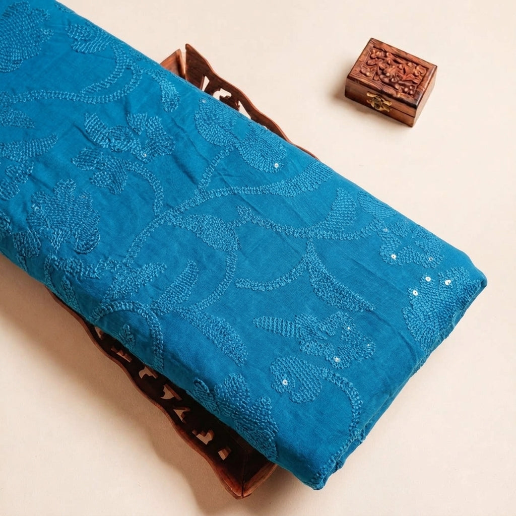 Embroidery Tussar Fabric - EC17137 - tray_3