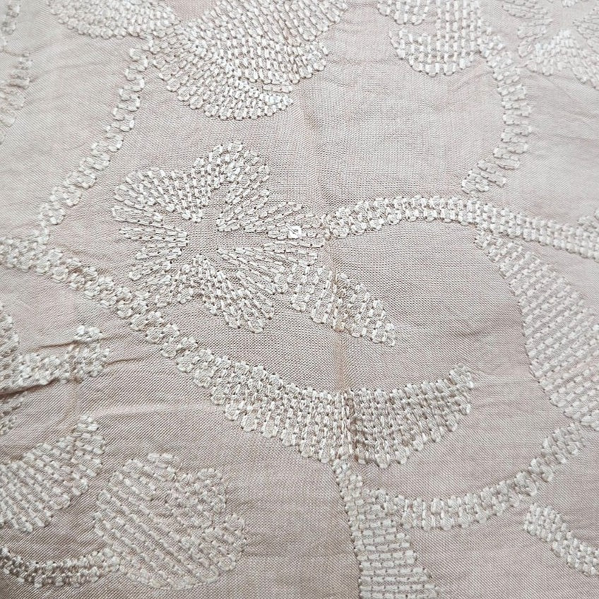 Embroidery Tussar Fabric - EC17138 - Flat fabric