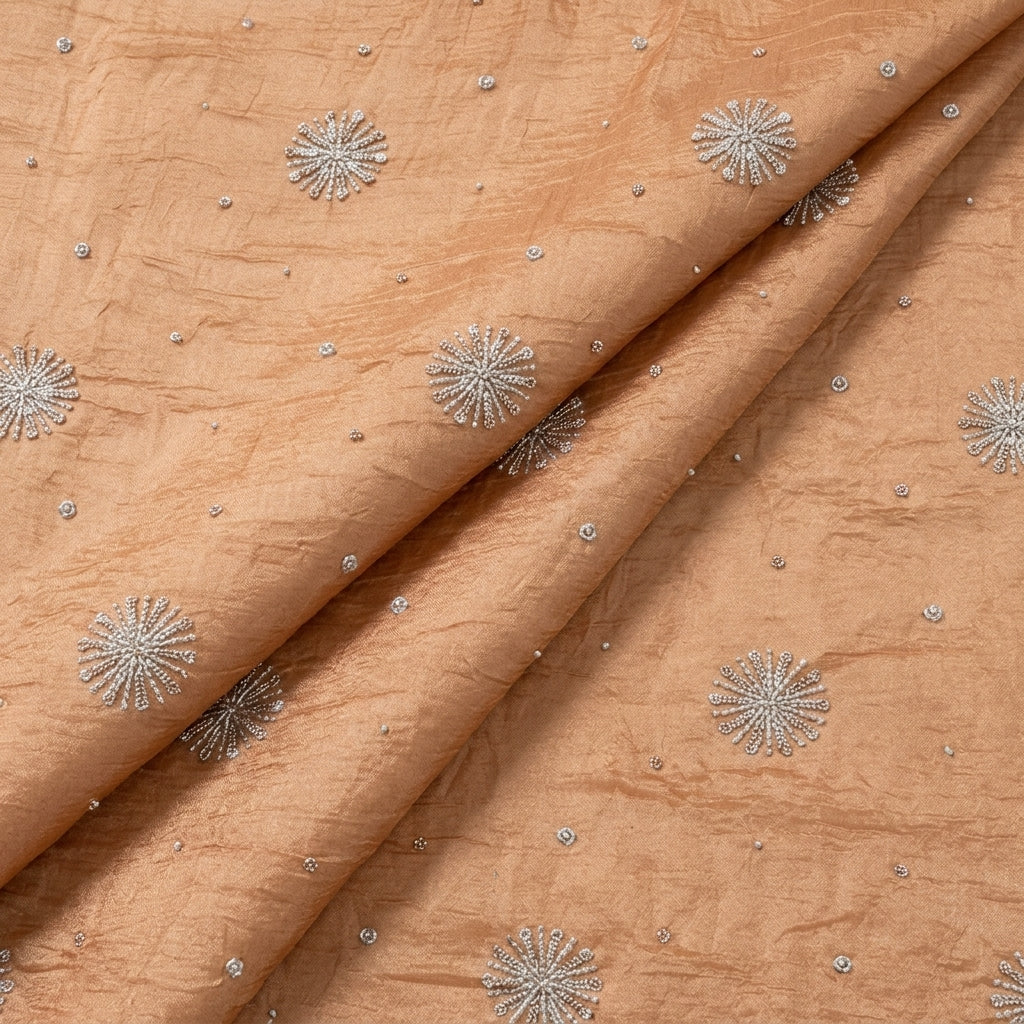 Folded Embroidery Rust Embroidery Tissue Fabric