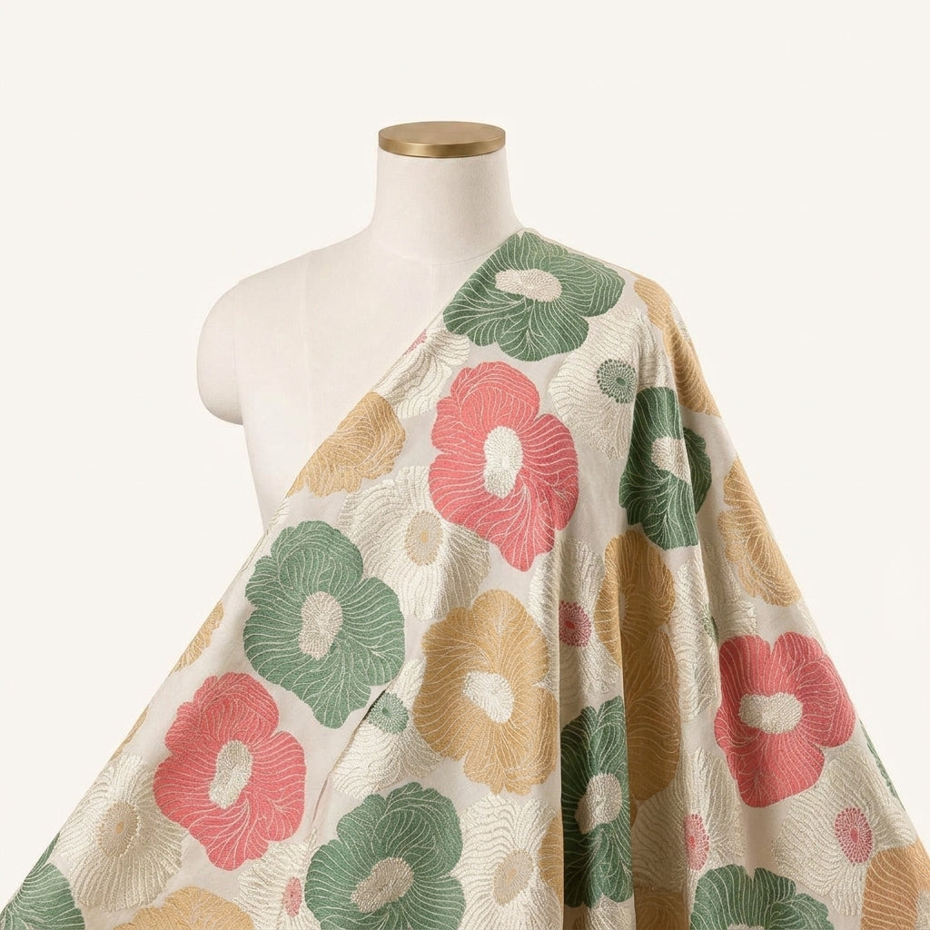Floral Banaras Fabric - EC17165 - saree_drape