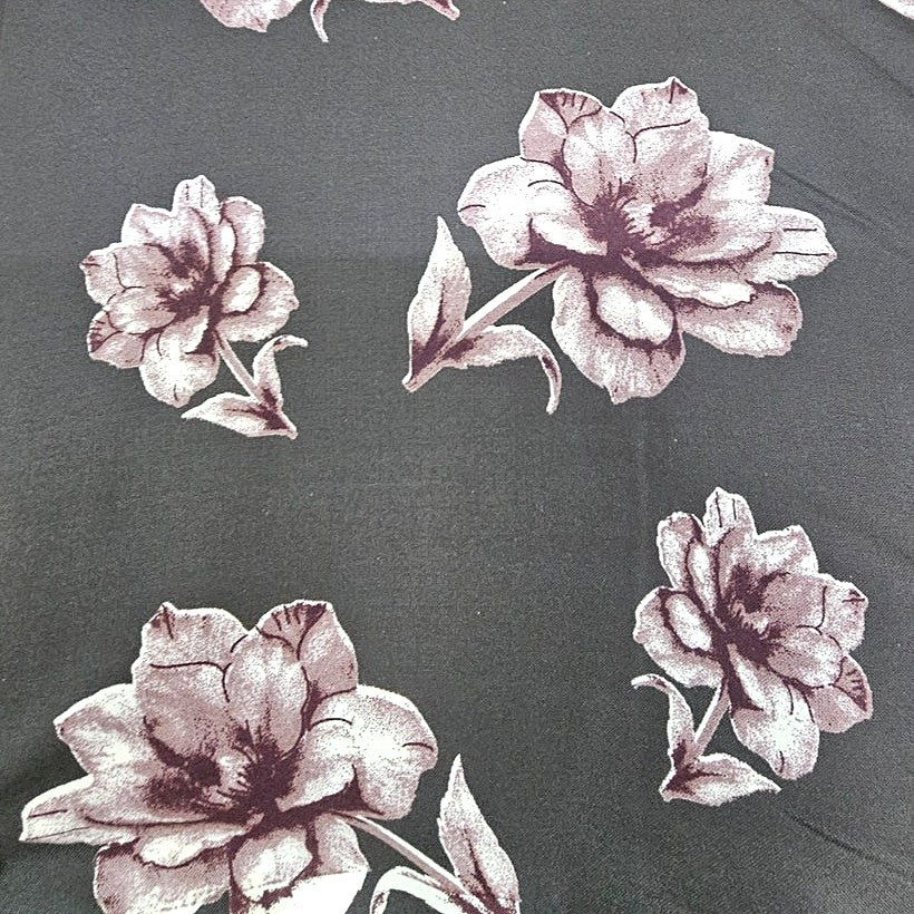 Floral Rayon Fabric - EC17170 - Flat fabric
