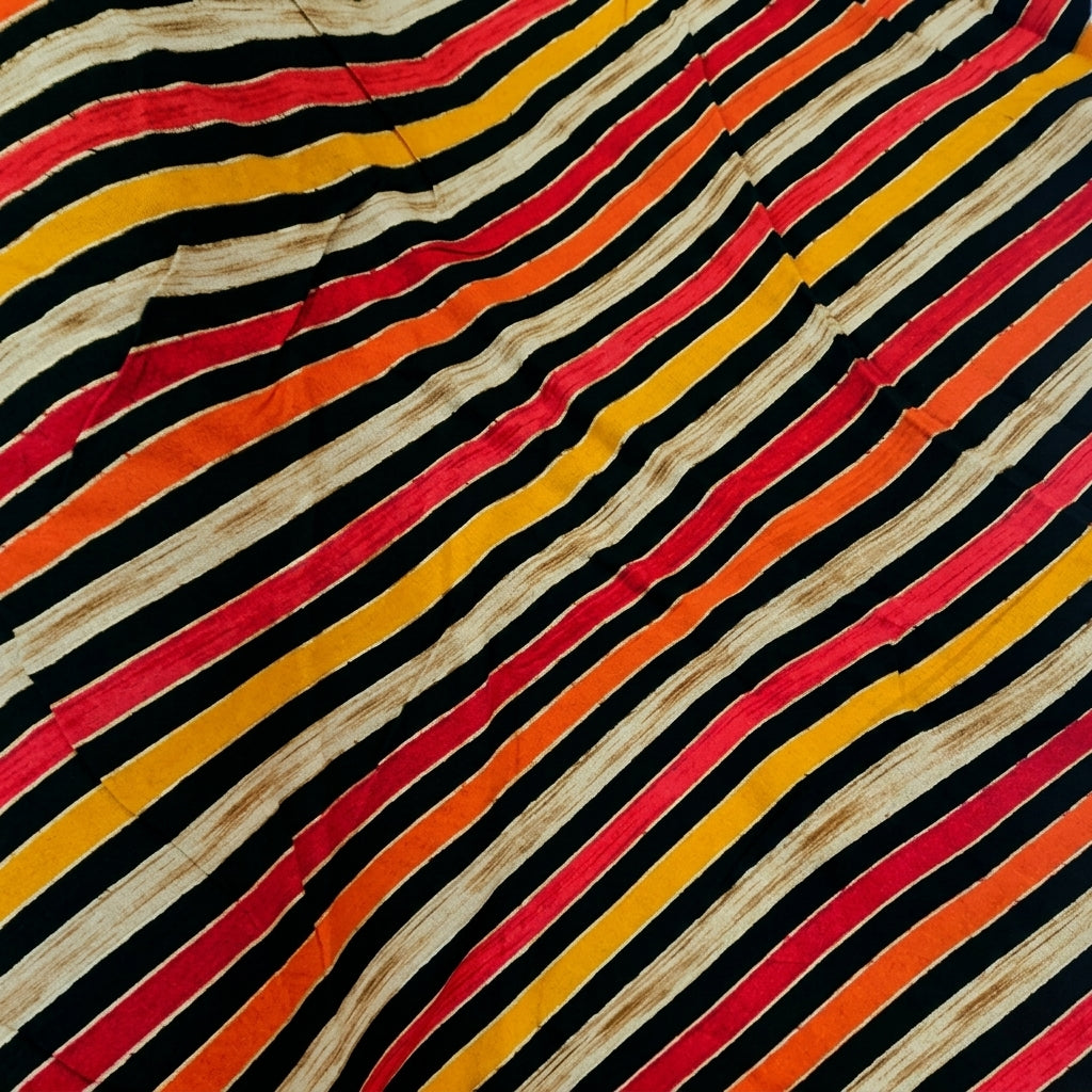 Swirled Stripes Green Stripes Rayon Fabric