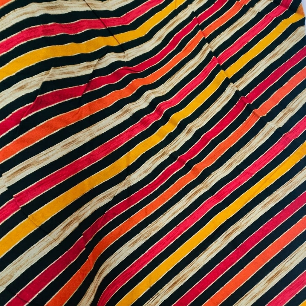 Folded Stripes Green Stripes Rayon Fabric