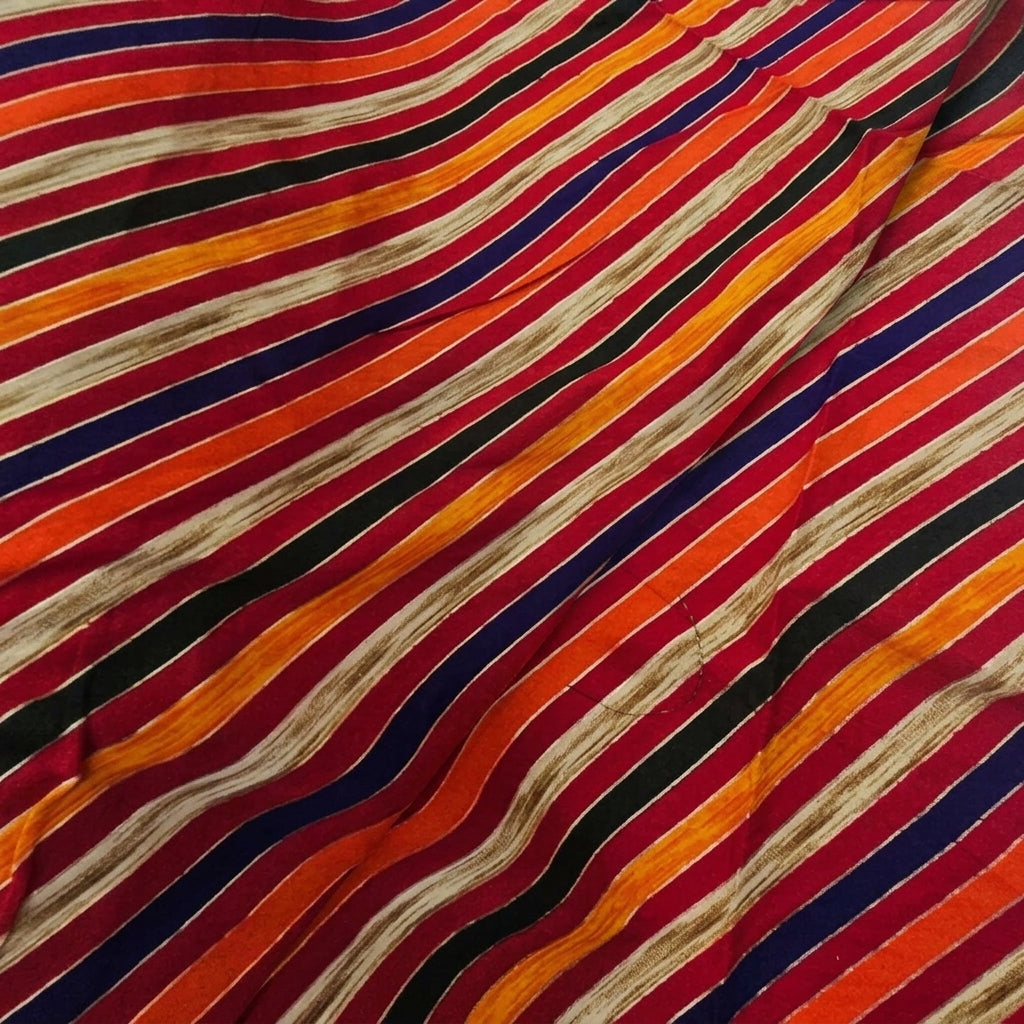 Folded Stripes Blue Stripes Rayon Fabric