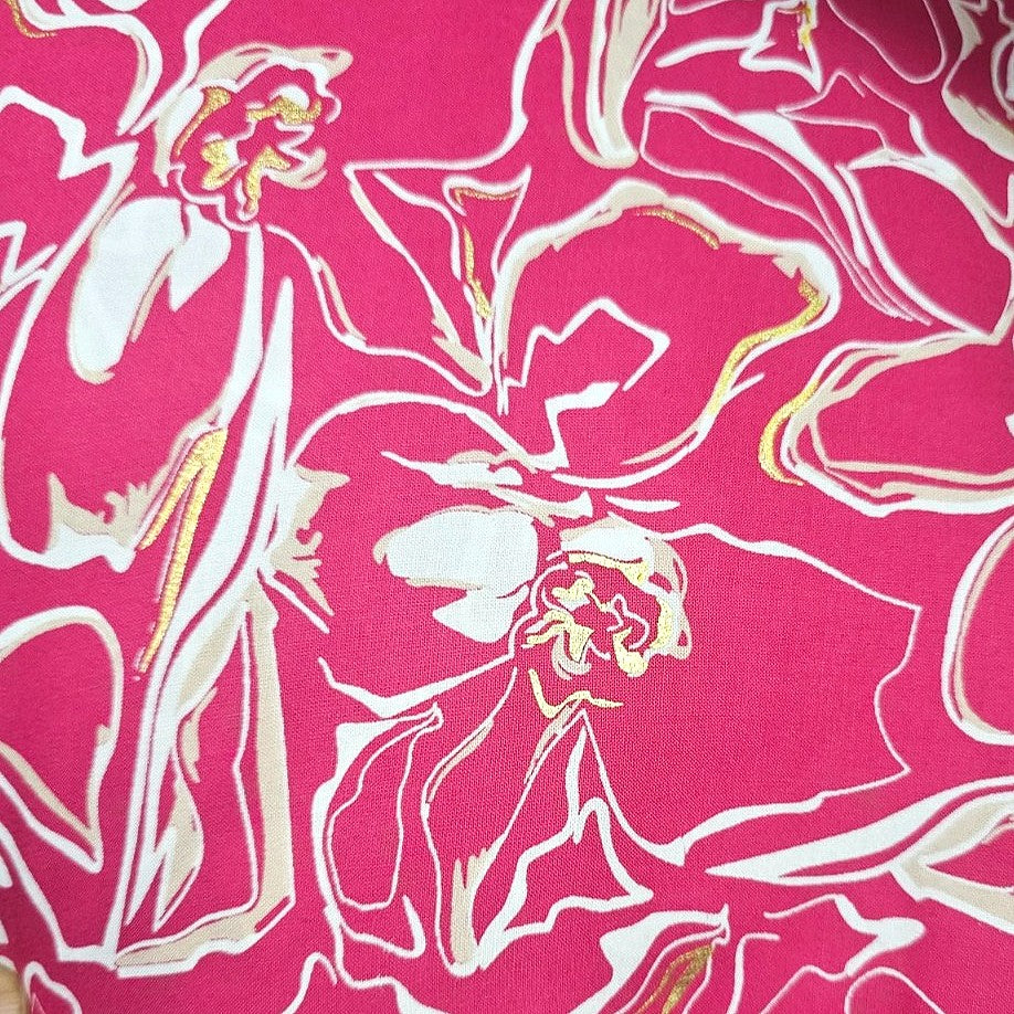 Floral Rayon Fabric - EC17196 - Flat fabric