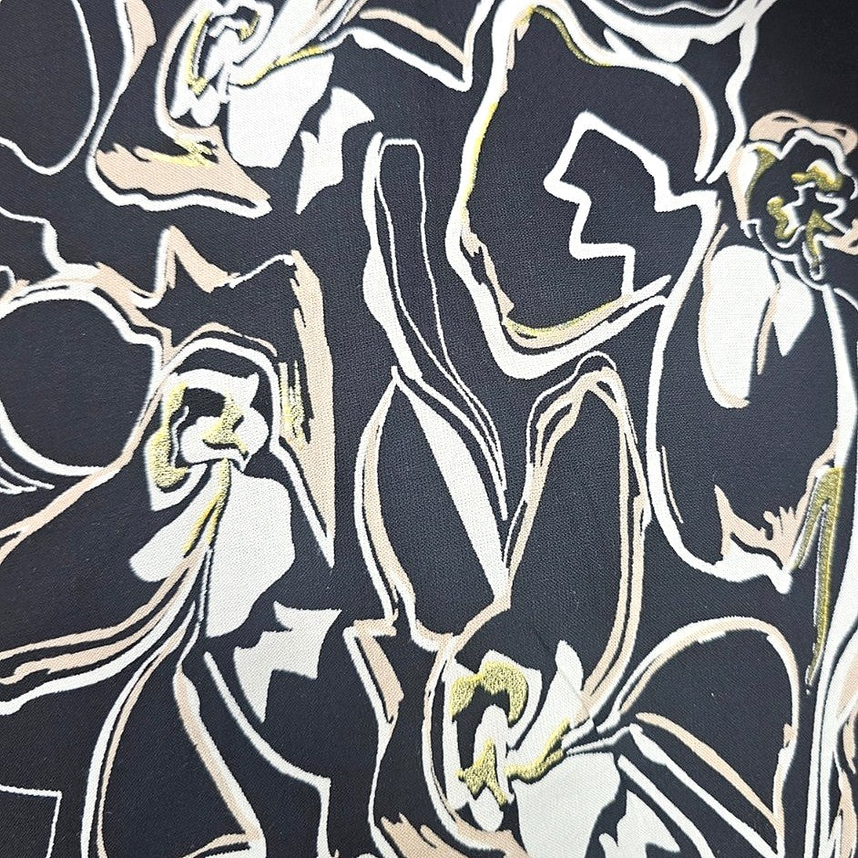 Floral Rayon Fabric - EC17197 - Flat fabric