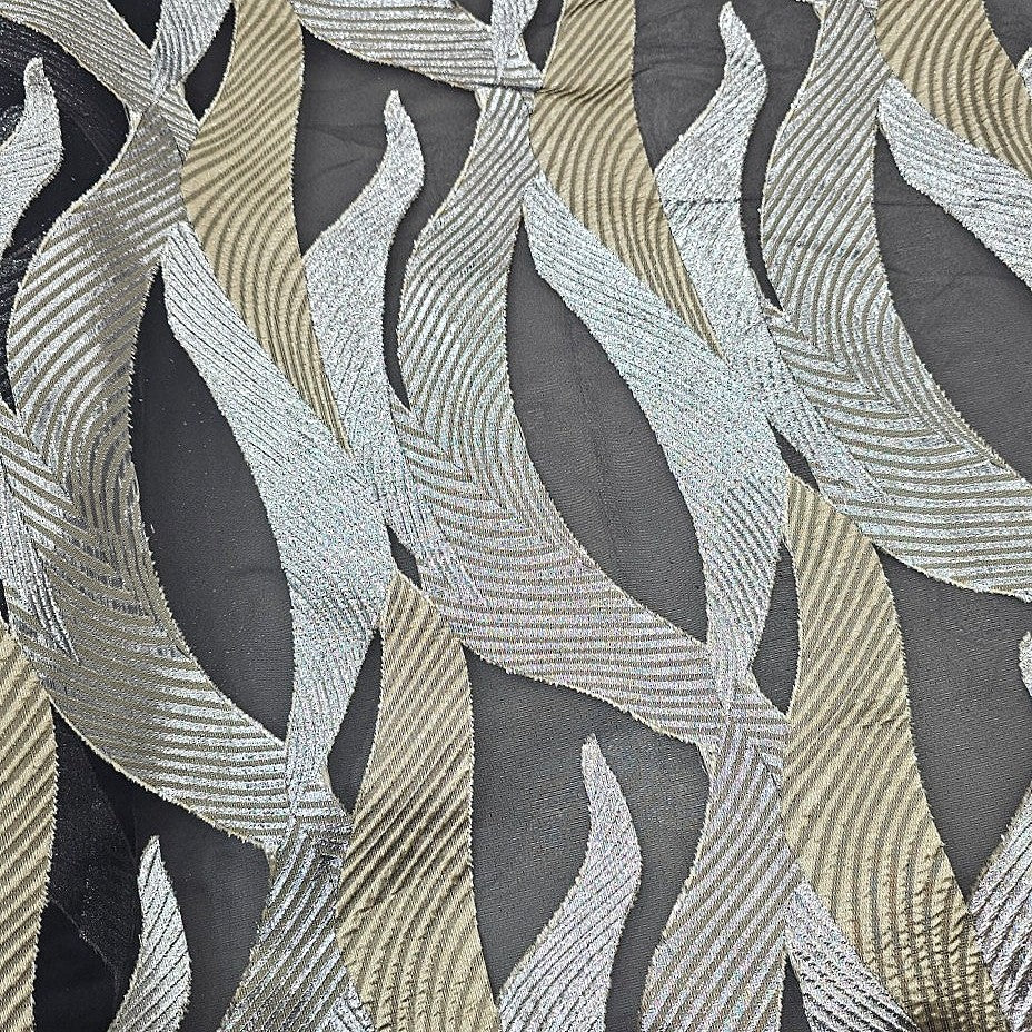 Black Embroidery Organza Fabric - EC17199 - EC17199 - Flat fabric