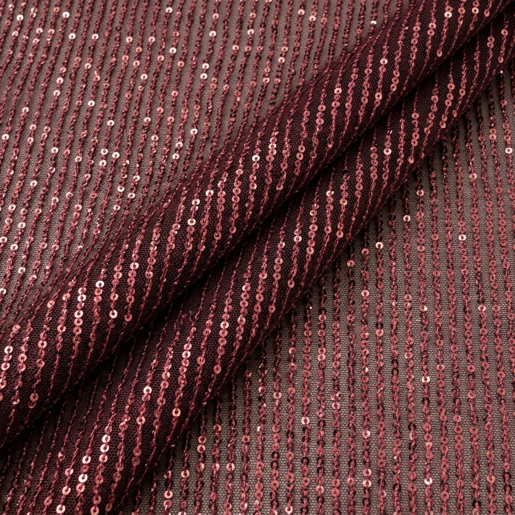 Folded Stretch Wine Stretch Net Fabric