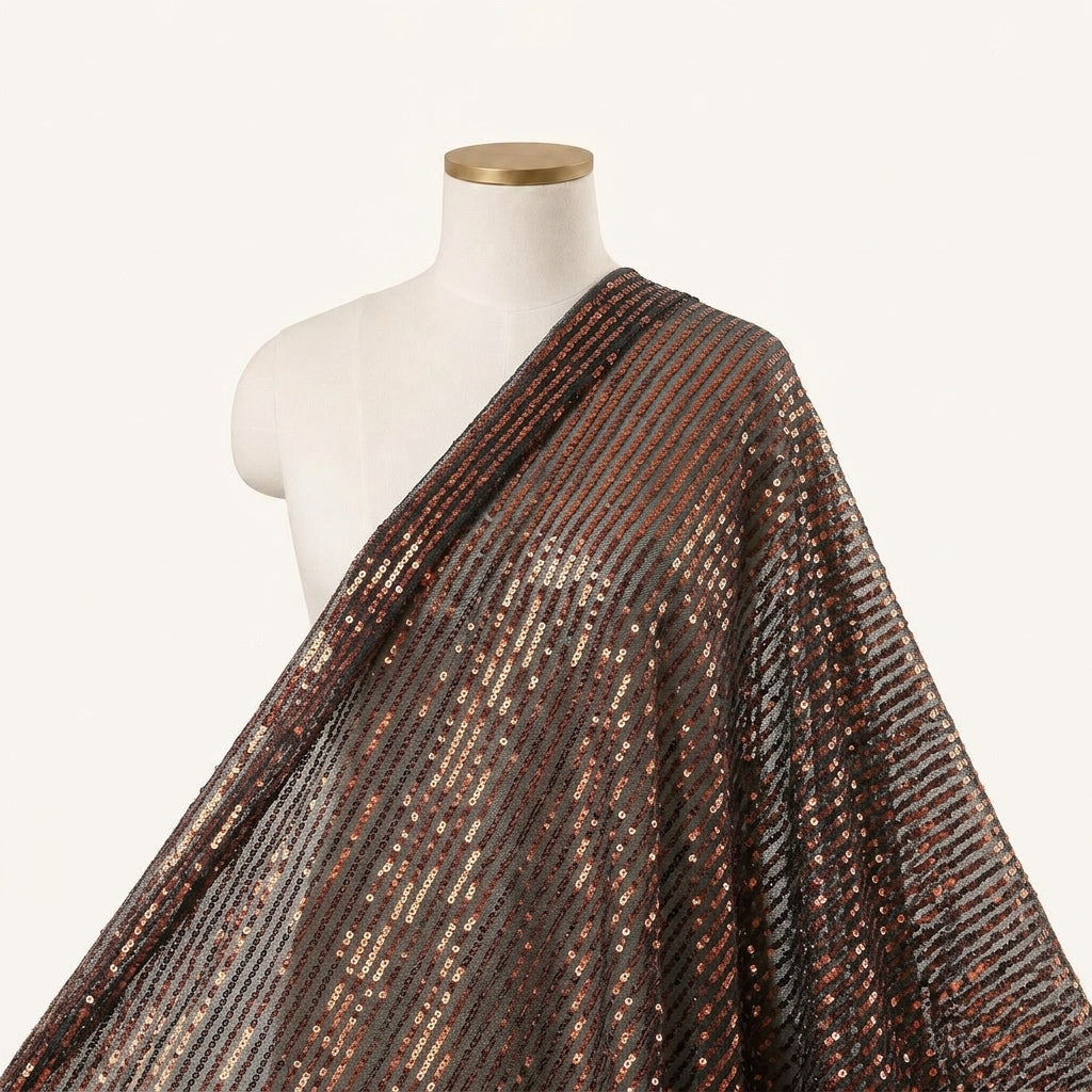 Stretch Black Stretch Net Fabric Draped as a saree