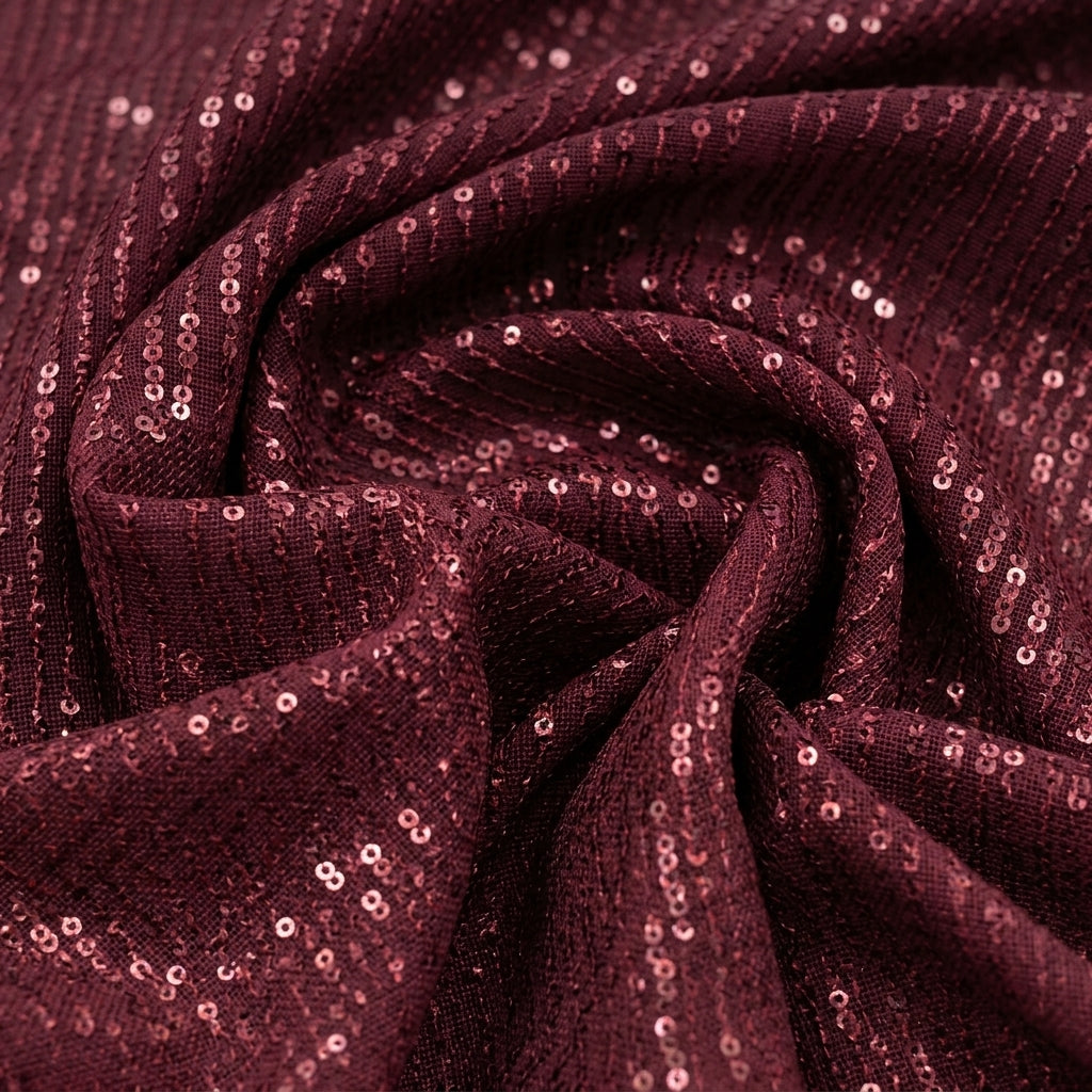 Swirled Stretch Wine Stretch Net Fabric