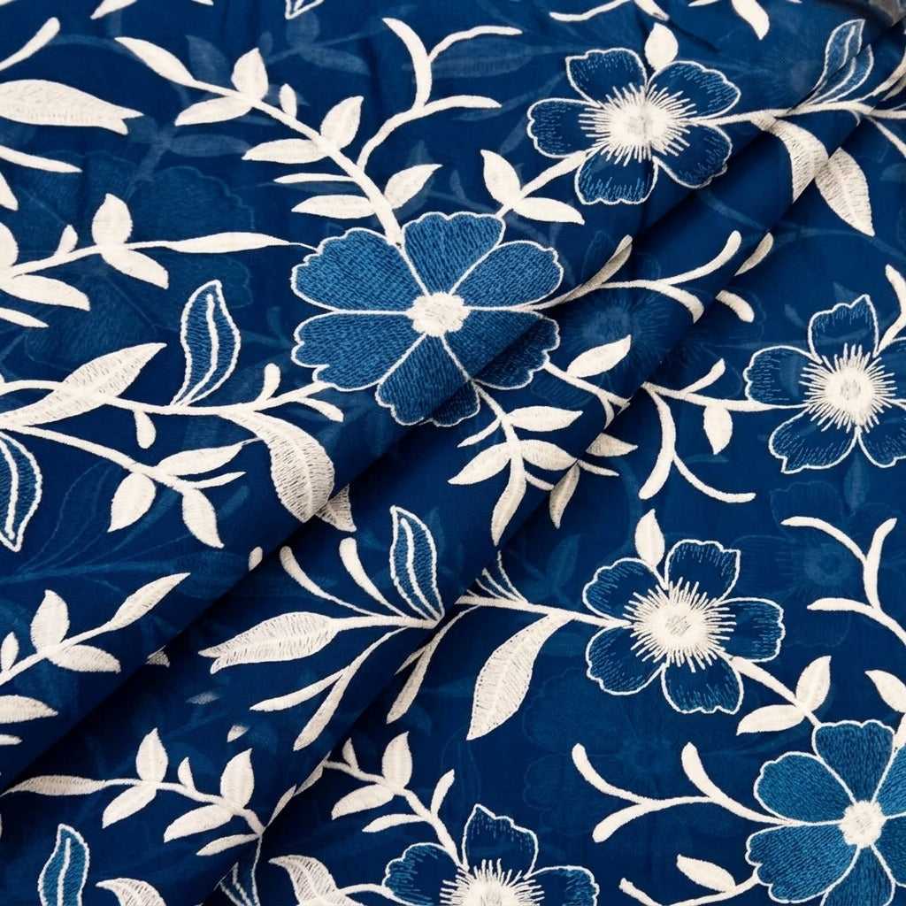 Embroidery Cotton Fabric - EC17228 - folds