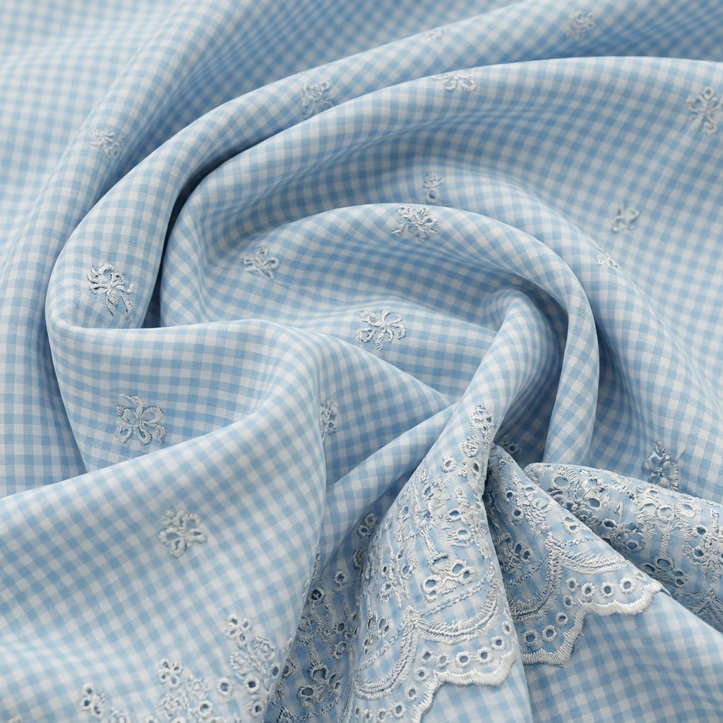 Embroidery Cotton Fabric - EC17235 - Swirl