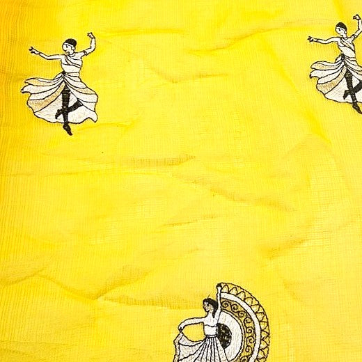Embroidery Chanderi Fabric - EC17240 - Flat fabric