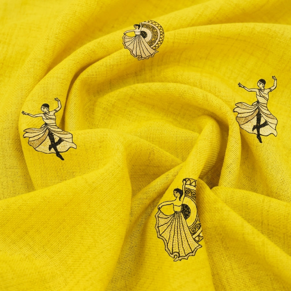 Embroidery Chanderi Fabric - EC17240 - Swirl