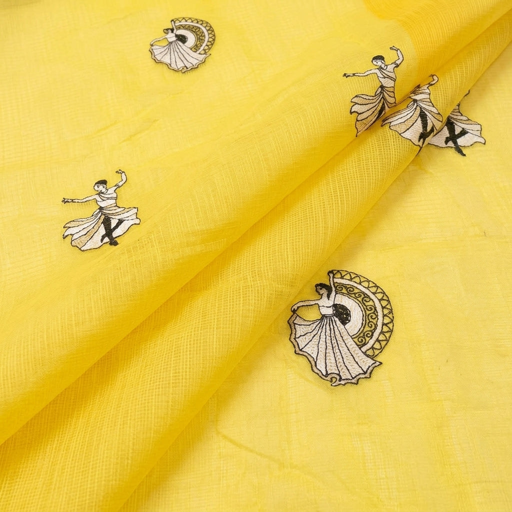 Embroidery Chanderi Fabric - EC17240 - folds