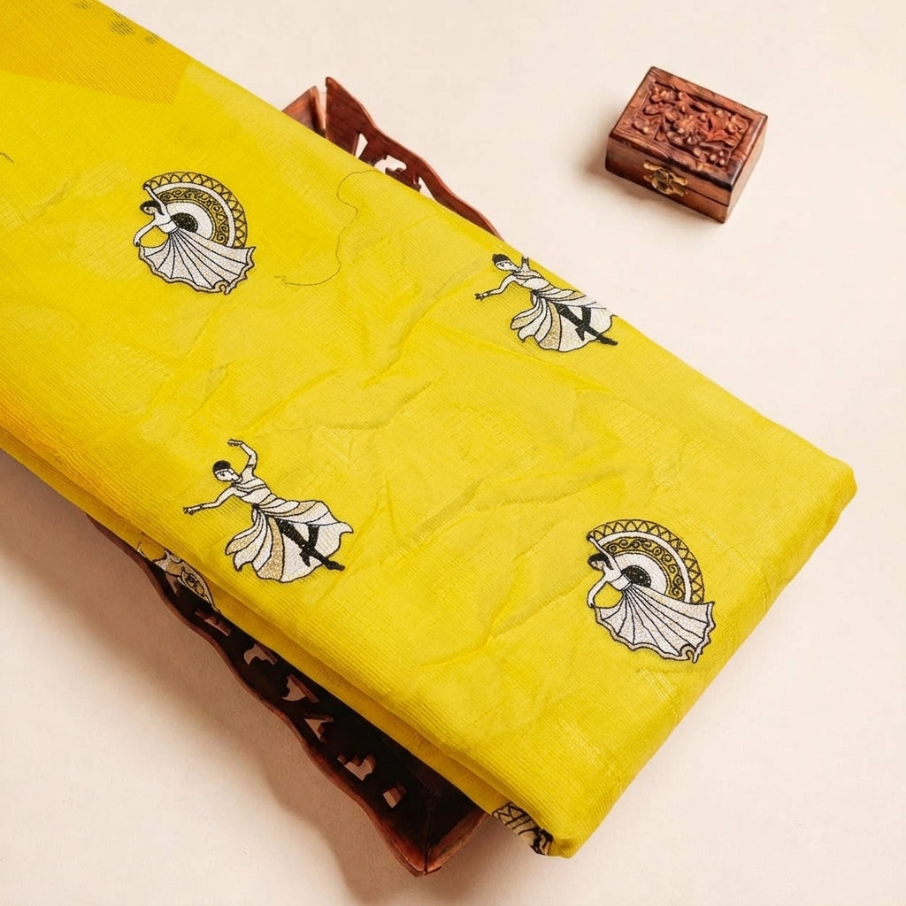 Embroidery Chanderi Fabric - EC17240 - tray_3