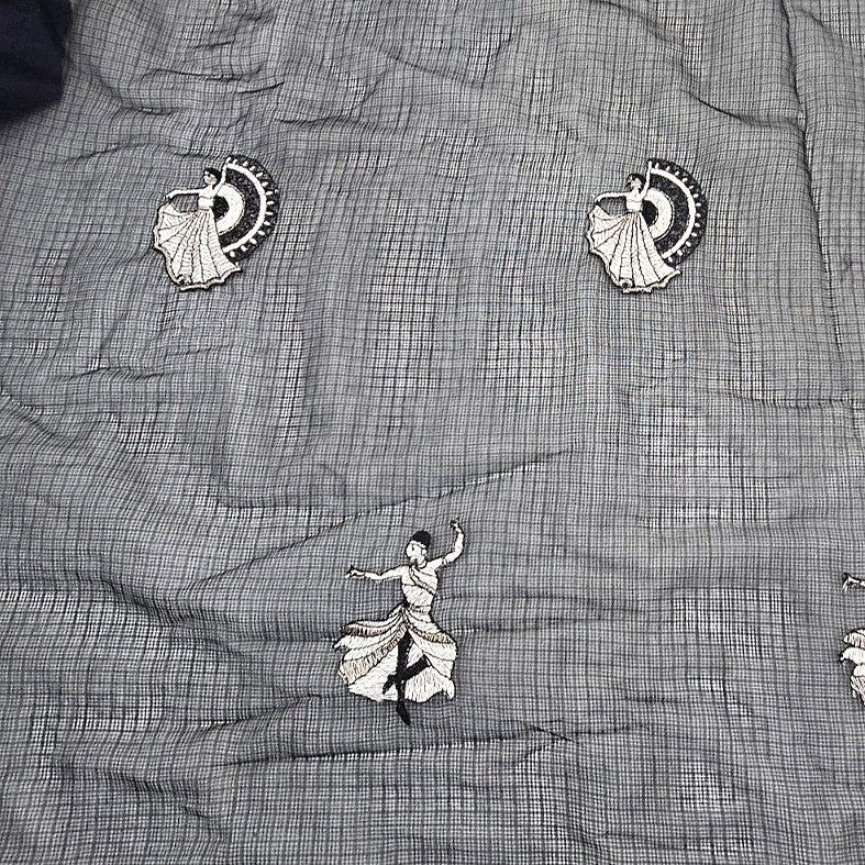 Embroidery Chanderi Fabric - EC17243 - Flat fabric