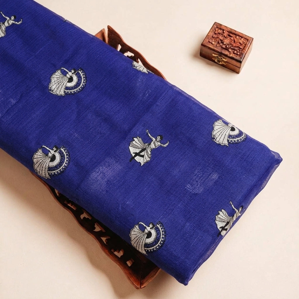 Embroidery Chanderi Fabric - EC17244 - tray_3