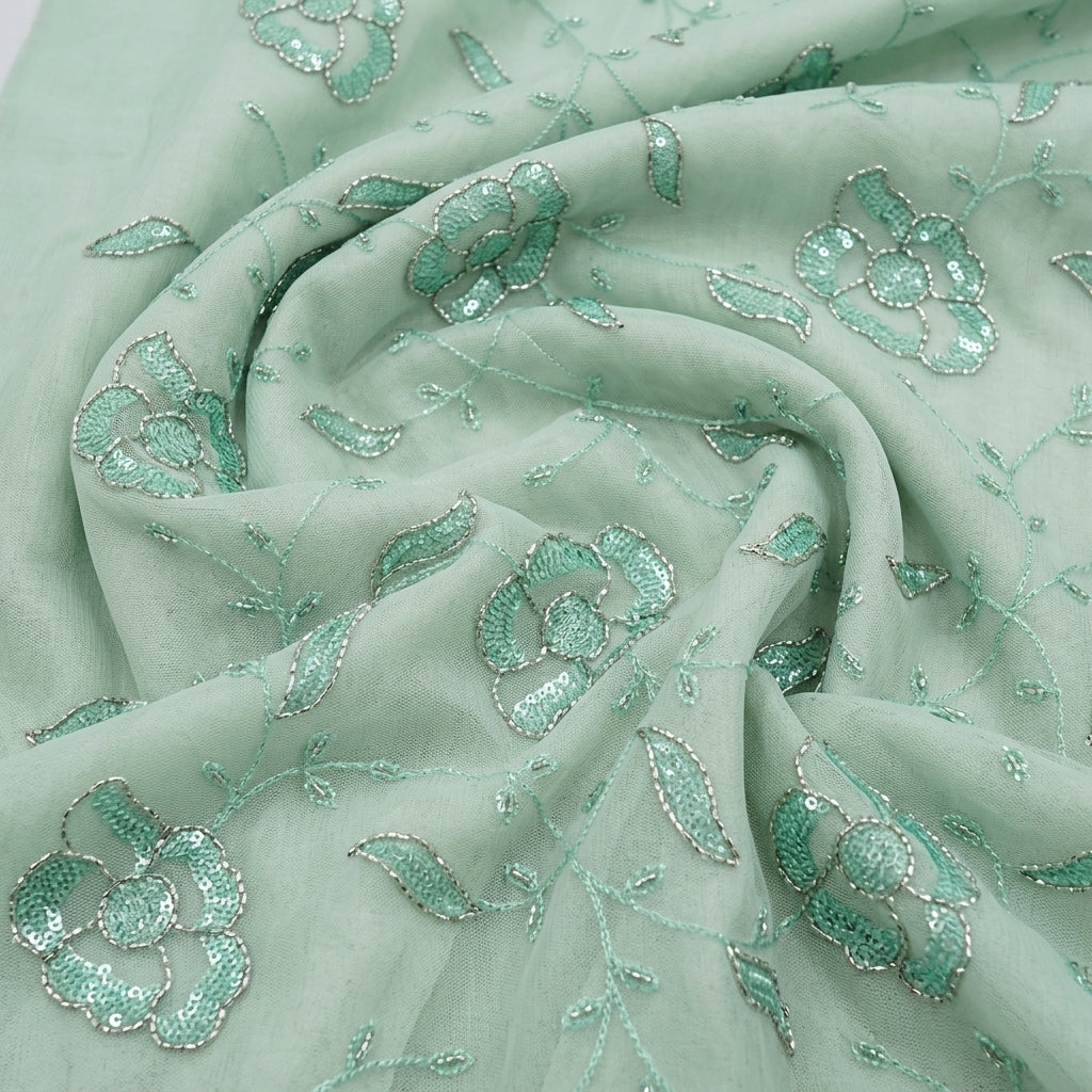 Embroidery Net Fabric - EC17246 - Swirl