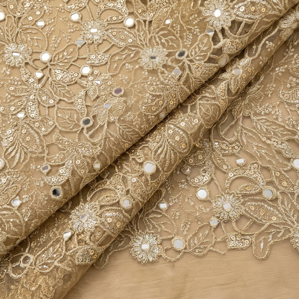 Folded Embroidery Embroidery Tissue Fabric
