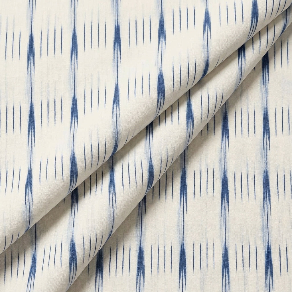 Folded Ikat Cream Ikat Cotton Fabric