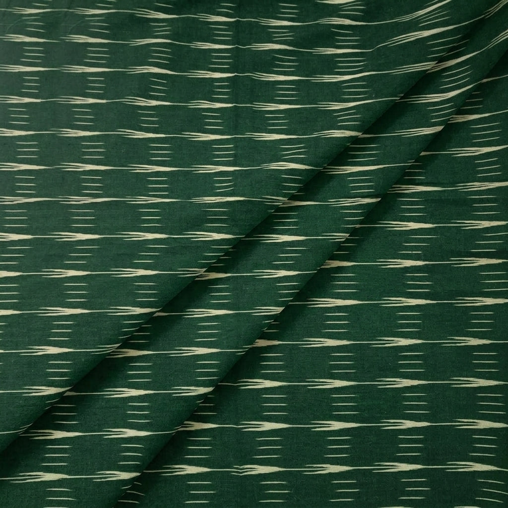 Folded Ikat Green Ikat Cotton Fabric