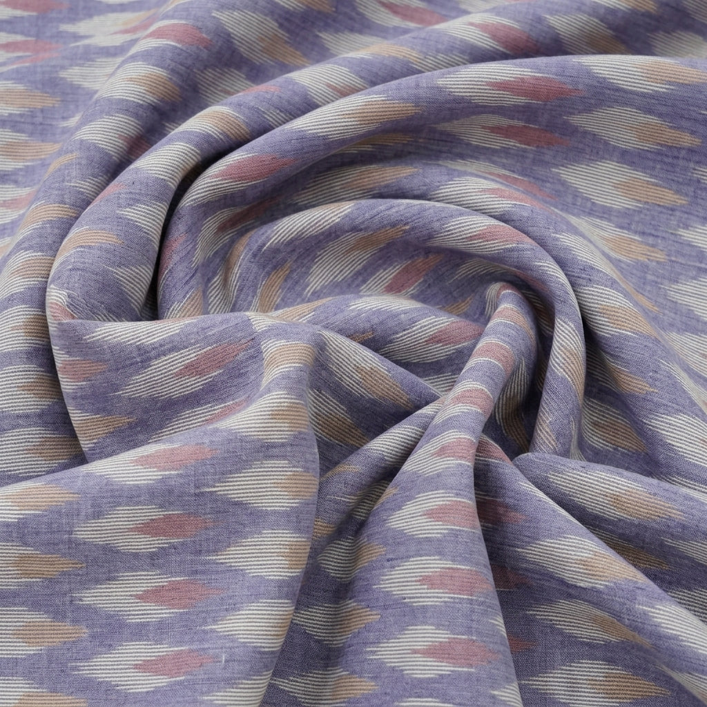 Swirled Ikat Violet Ikat Cotton Fabric