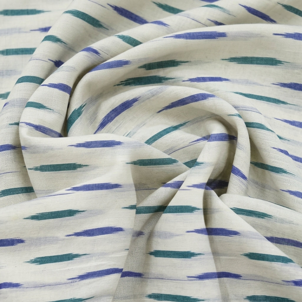 Cream Ikat Cotton Fabric - EC17261 - EC17261 - Swirl