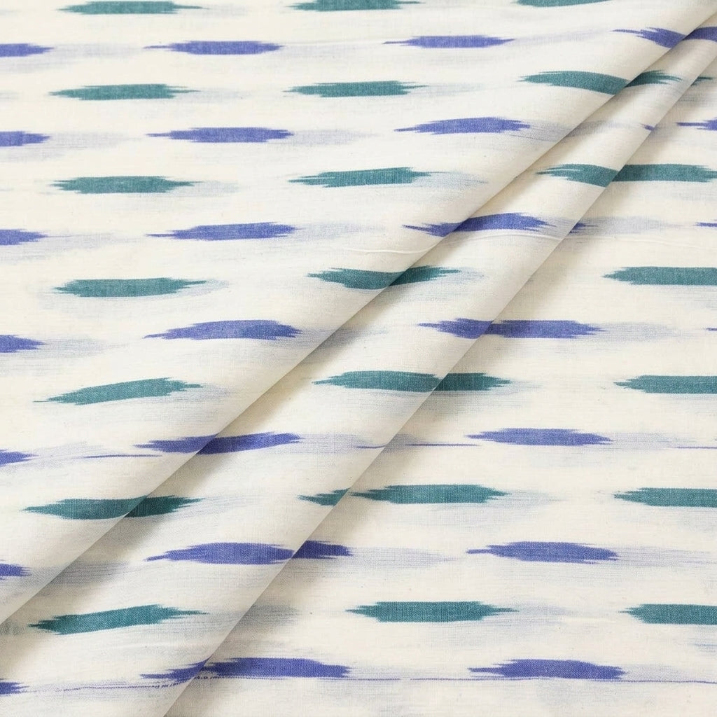 Folded Ikat Cream Ikat Cotton Fabric