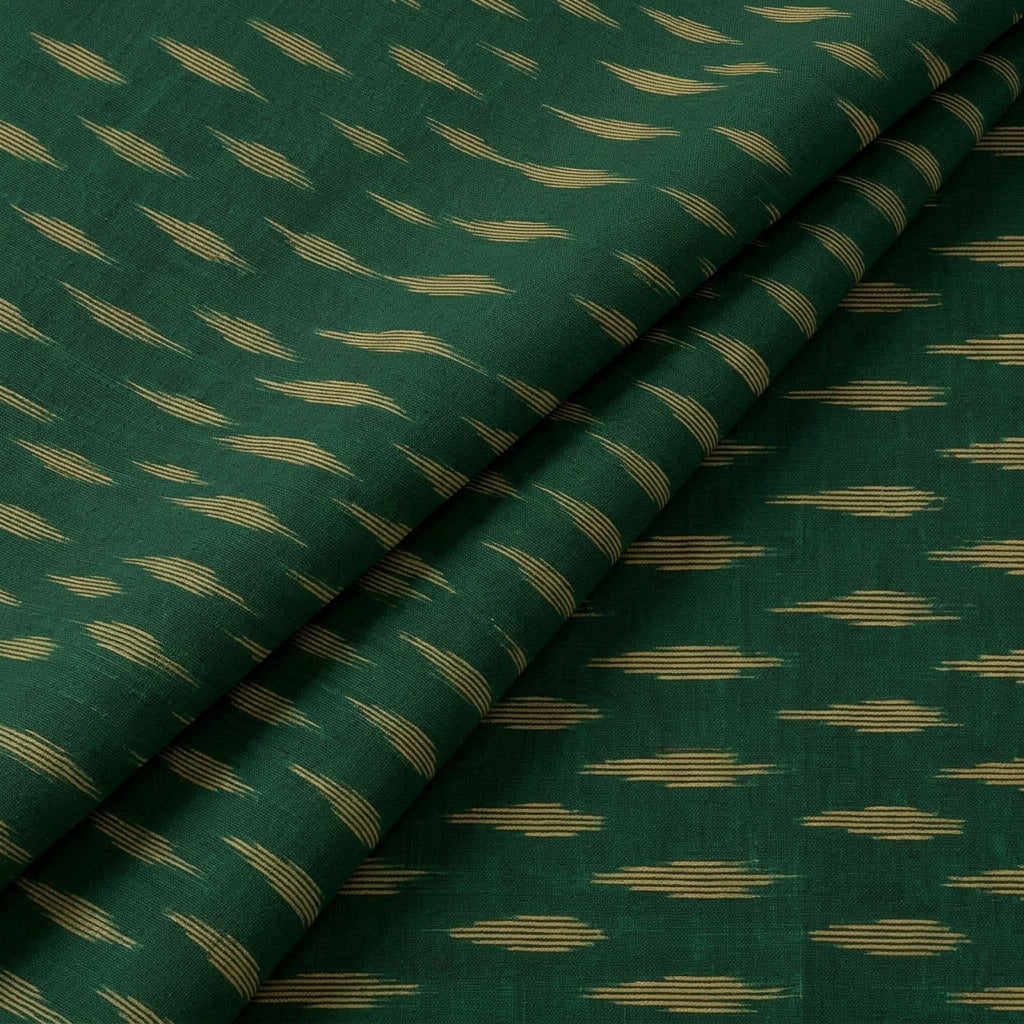 Folded Ikat Green Ikat Cotton Fabric