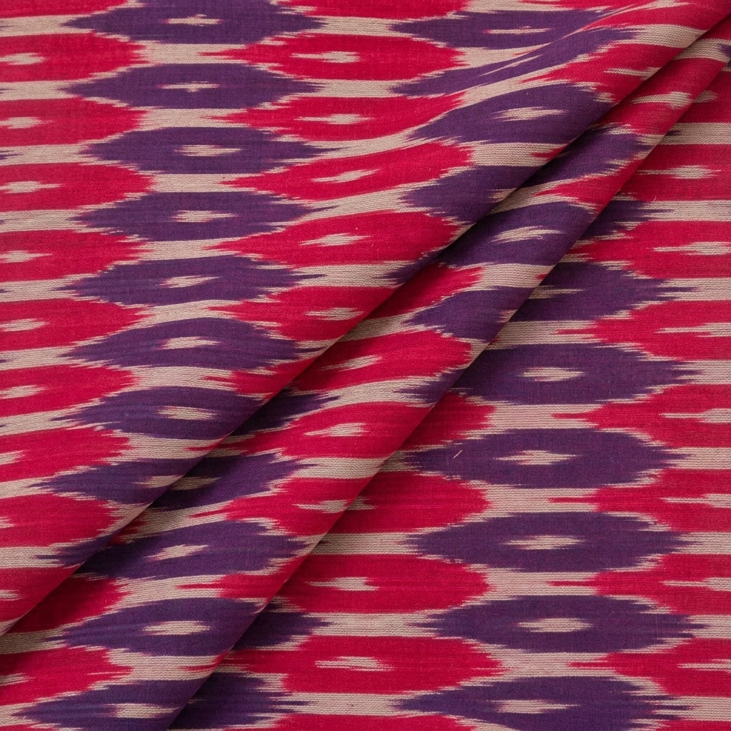 Folded Ikat Pink Ikat Cotton Fabric