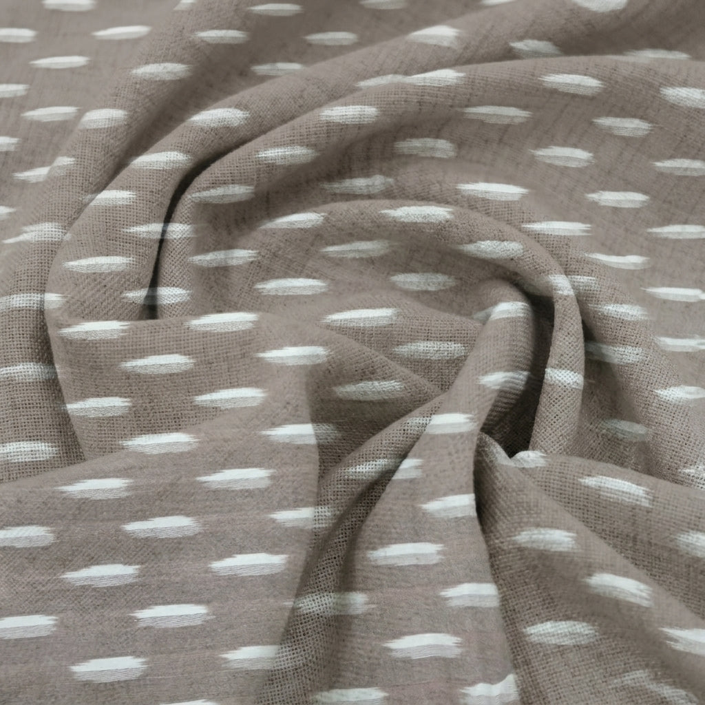 Swirled Ikat Brown Ikat Cotton Fabric
