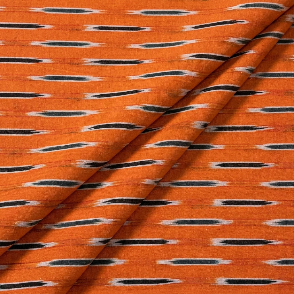 Folded Ikat Orange Ikat Cotton Fabric