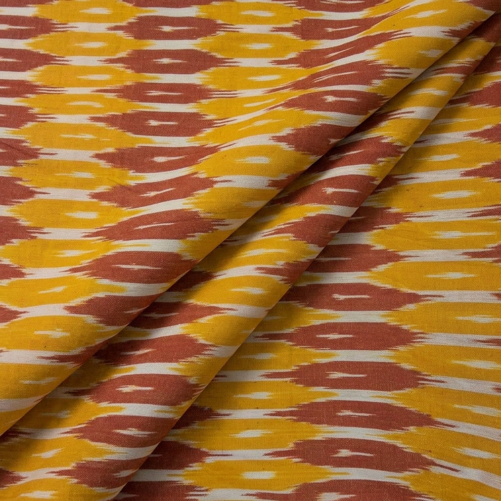 Folded Ikat Yellow Ikat Cotton Fabric