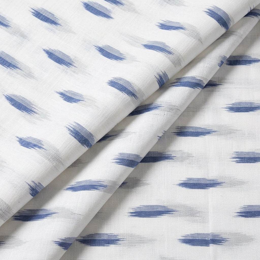 Folded Ikat White Ikat Cotton Fabric