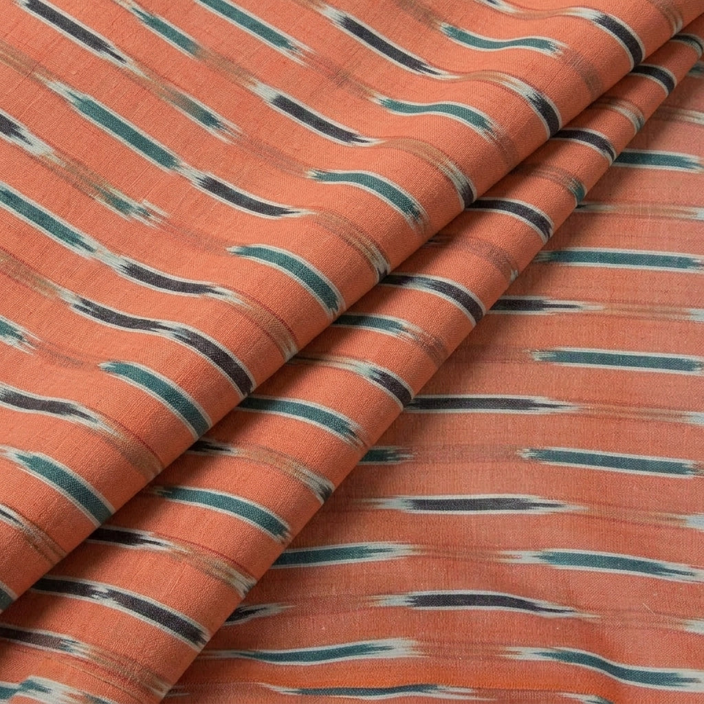 Folded Ikat Orange Ikat Cotton Fabric
