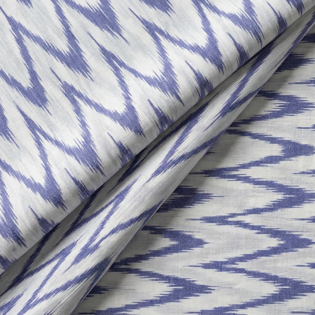 Folded Ikat White Ikat Cotton Fabric